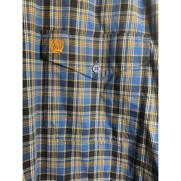 Men’s XL Cinch Western Blue Yellow Plaid Shirt  Button Down - Picture 6 of 9